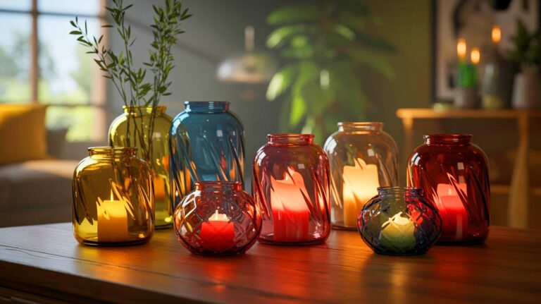 Illustration de bocaux en verre transformés en objets déco stylés (généré par IA). Credit: Ideogram.