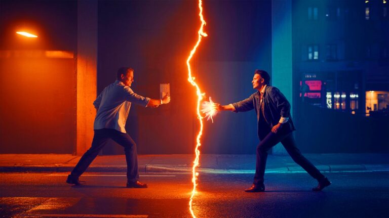 Illustration du duel énergétique entre le gaz et l'électricité (généré par IA). Credit: Ideogram.