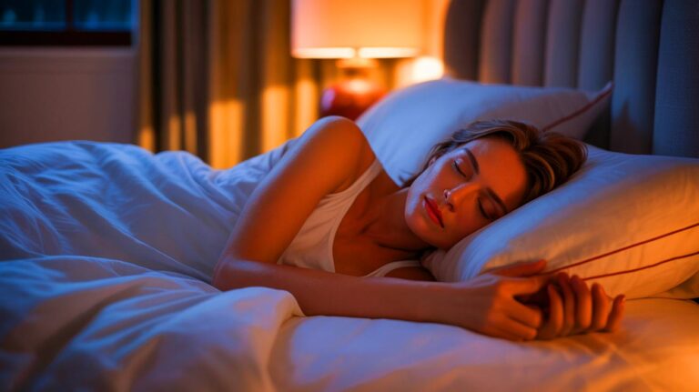 Illustration de la position de sommeil latérale gauche pour protéger la santé cardiaque.