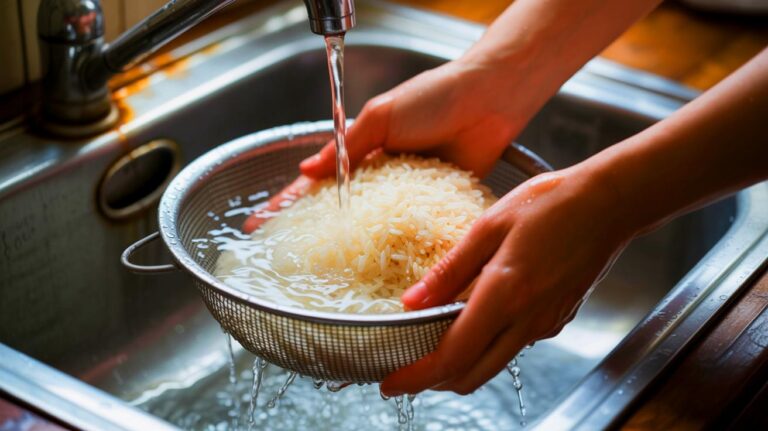Illustration de l'impact du lavage incorrect du riz sur la présence de toxines dans l'alimentation.
