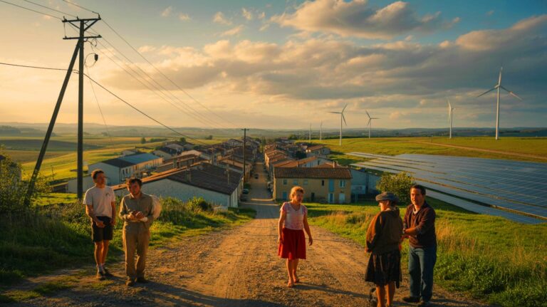 Illustration de zones rurales françaises confrontées à une crise énergétique majeure (généré par IA). Credit: Ideogram.